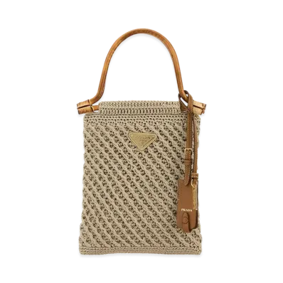 PRADA Women's Crochet Handbag "Beige"