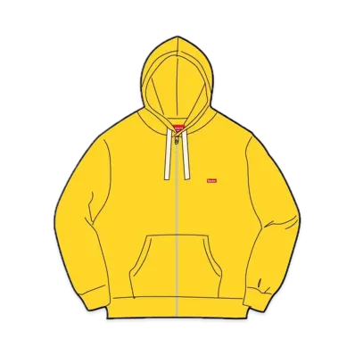 Supreme Small Box Drawcord Zip Up Hooded Sweatshirt "Yellow"