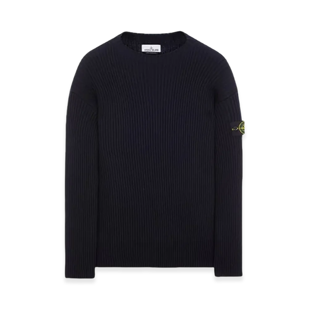 Stone Island 538C2 Full Rib Wool Knitted Sweater - 23FW "Navy Blue"