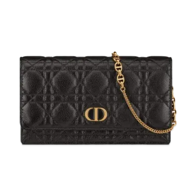 Dior Caro Pouch Supple Cannage Calfskin "Black"