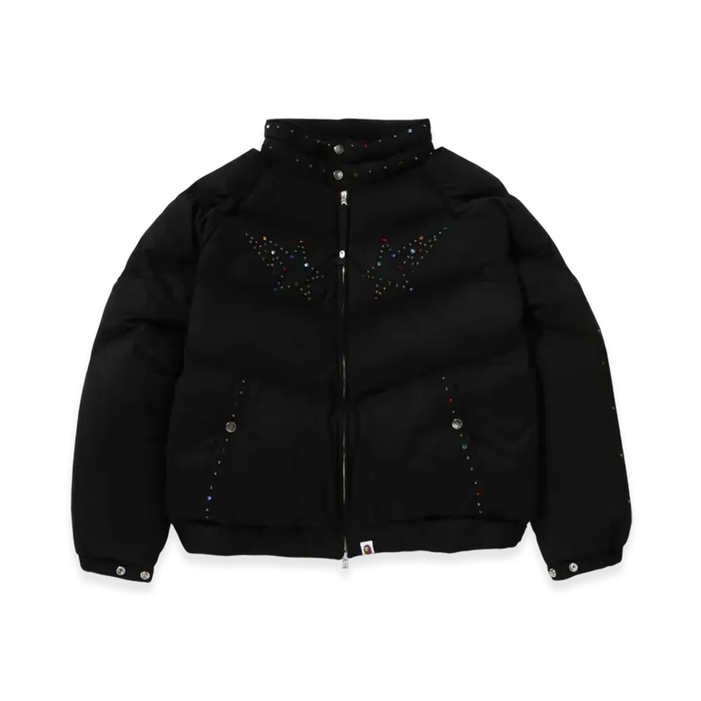 A BATHING APE Color Stone Down Jacket "Black"