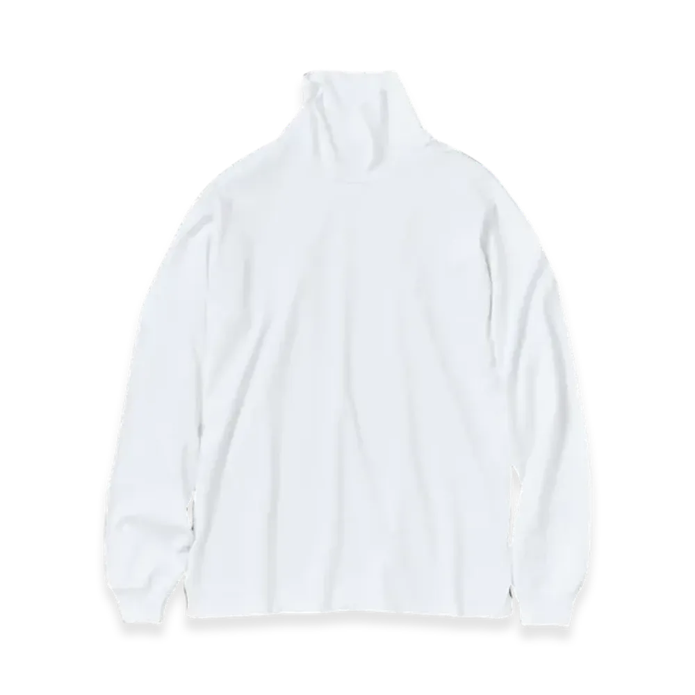 AURALEE Luster Plaiting Hi Neck L/S T-Shirt "White"