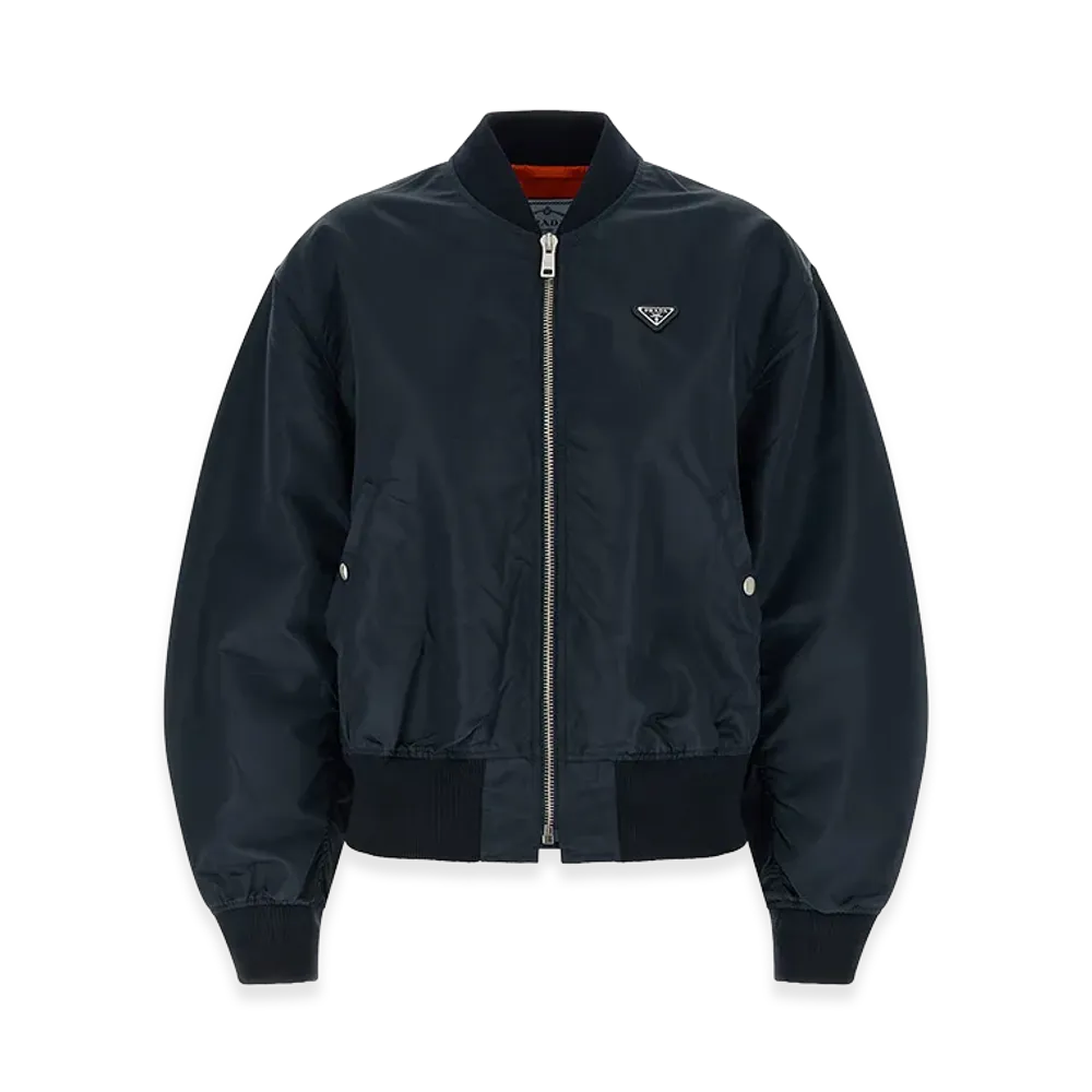 PRADA Women's Twill Bomber Jacket "Blue"