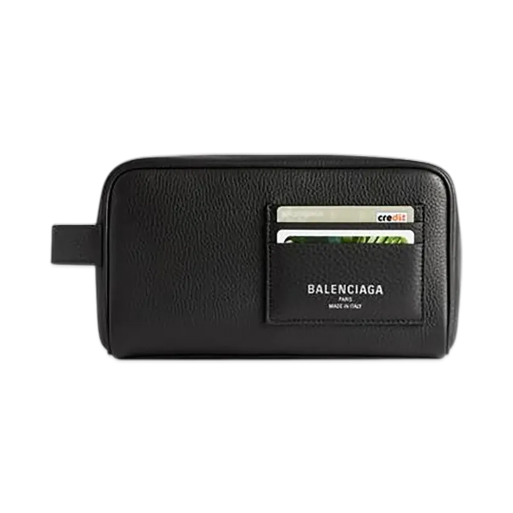 BALENCIAGA Credit Toiletry Pouch "Black"