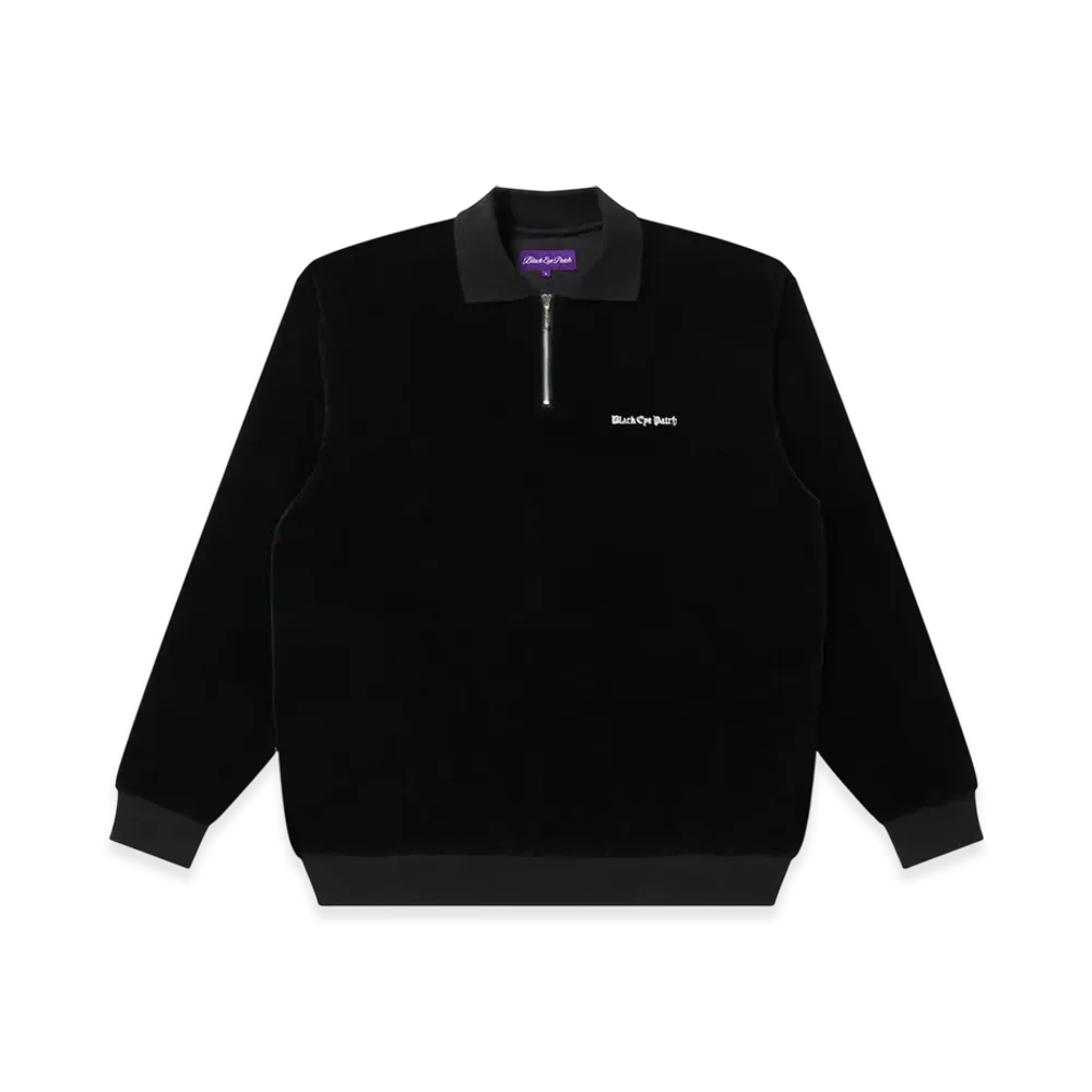 BlackEyePatch OE Logo Half Zip Velour Shirt "Black"