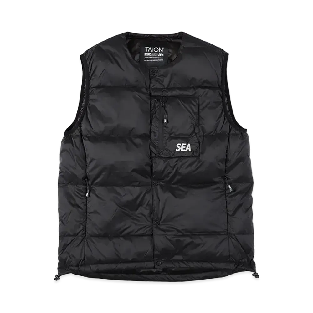 WIND AND SEA x TAION Inner Down Vest "Black"