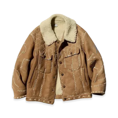 C.P. Company by Sashiko Gals Mouton Lether Sashiko "Beige"