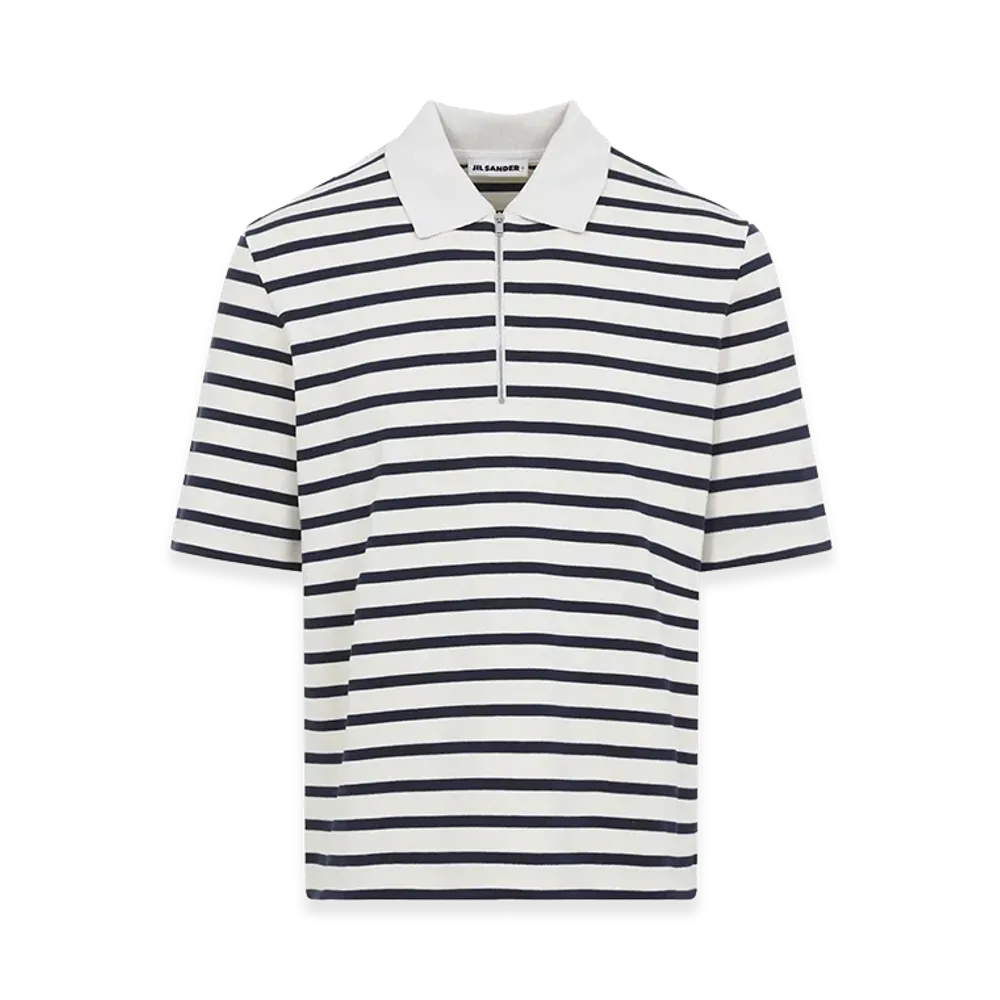 Jil Sander Cotton Polo Shirt "Navy/White"