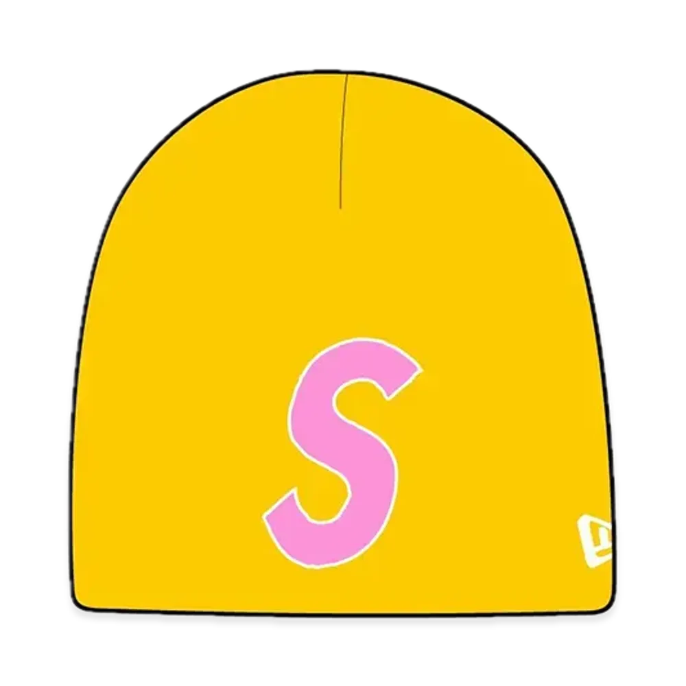 Supreme New Era S Logo Beanie "Gold" (23SS)