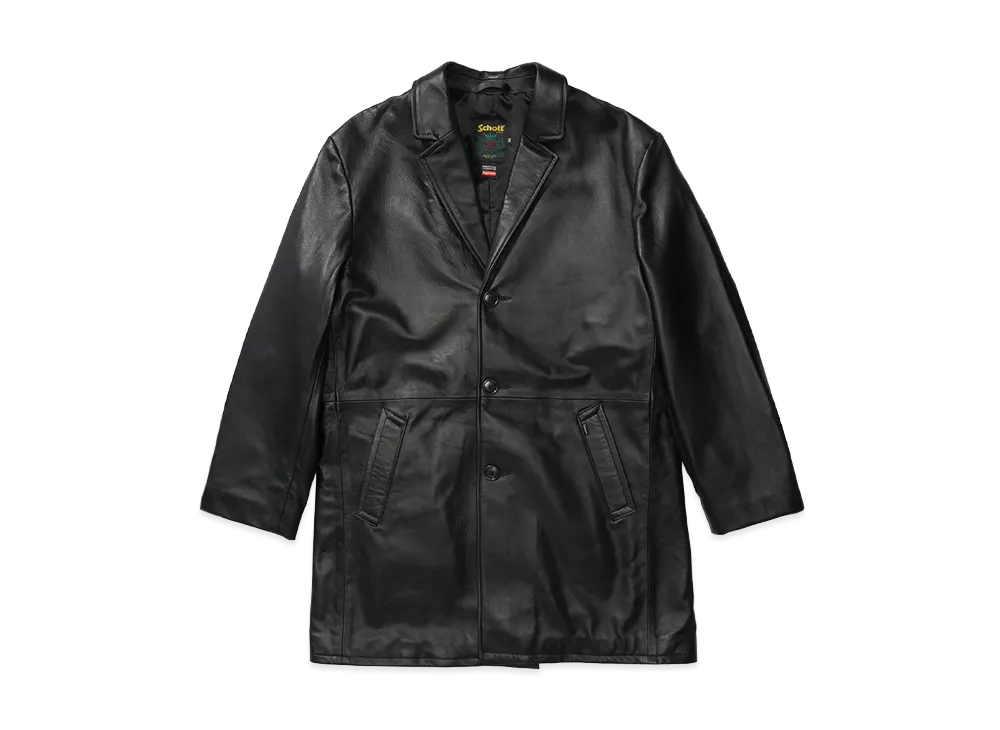 Supreme x Schott Leather Overcoat "Black"