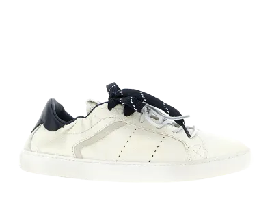 MIU MIU Women's Deco Leather Sneakers "White/Royal Blue"