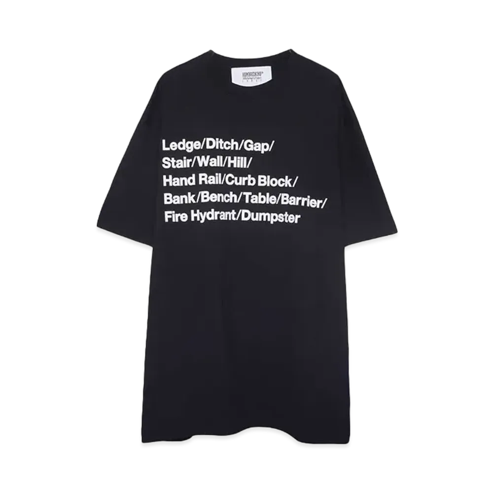 HOMBRE Nino S/S PRINT TEE (SKATE ESSENTIALS) "BLACK"