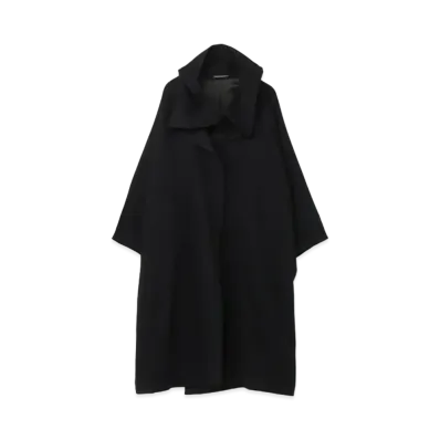 Yohji Yamamoto 1/24 FLANNEL HOOD LEATHER C "Black"