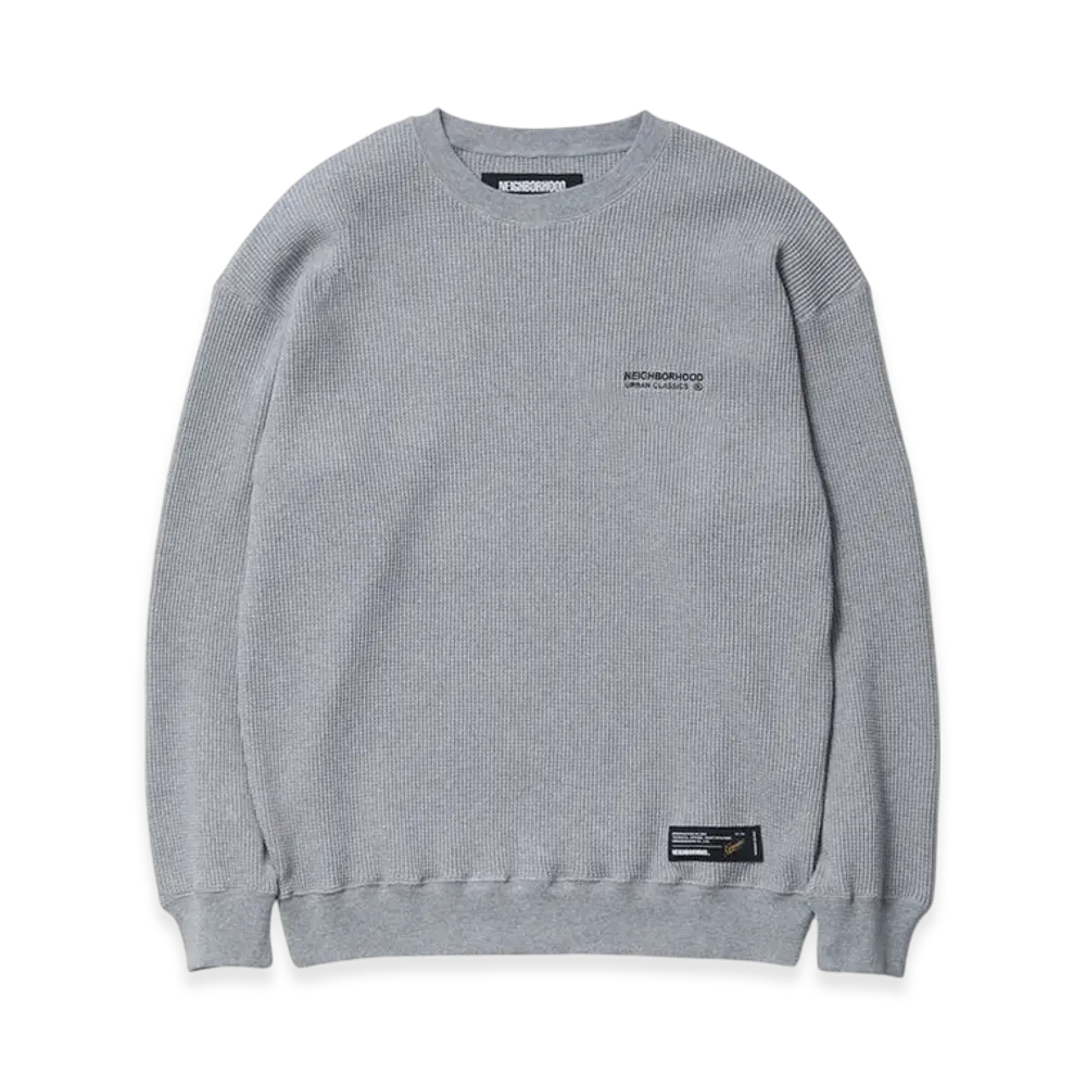 NEIGHBORHOOD Waffle Fabric Crewneck LS-1 "Gray"