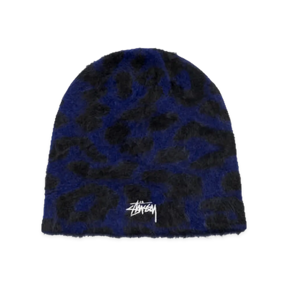 Stussy Cashmere Leopard Skullcap "Royal"