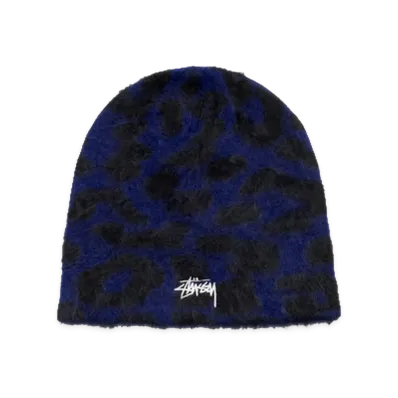 Stussy Cashmere Leopard Skullcap "Royal"