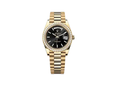 ROLEX Day-Date 40mm Yellow Gold Diamond 228348RBR "Bright Black"