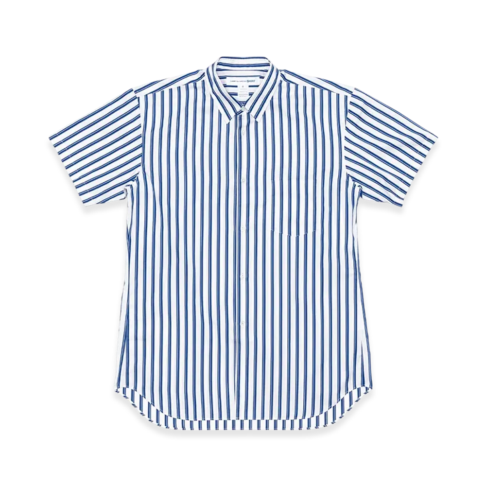 COMME des GARCONS SHIRT Yarn Dyed Cotton Stripe Poplin "Blue"