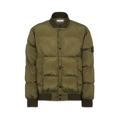 Stone Island 43232 Macro Ripstop Nylon Metal in Econyl Regenerated Nylon Down-TC "Olive Green"