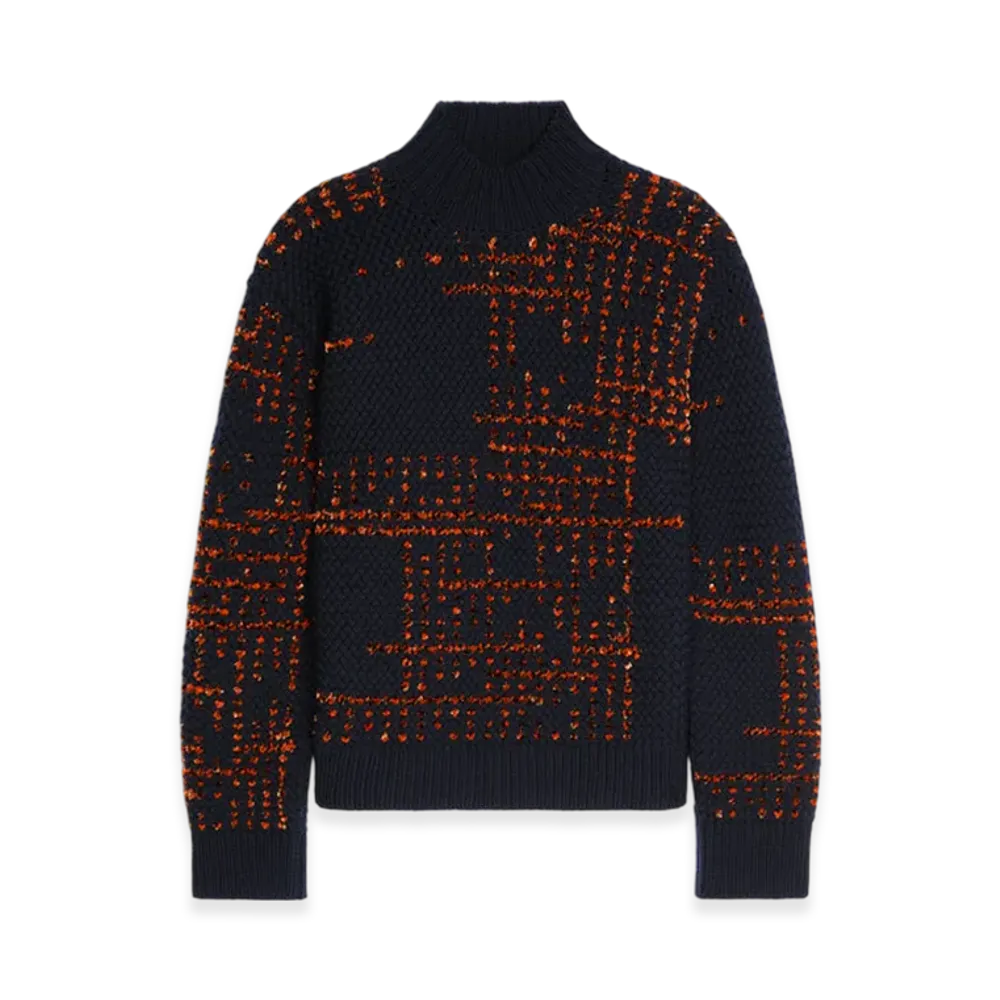 DRIES VAN NOTEN Jacquard Wool Sweater "Black"