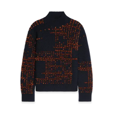 DRIES VAN NOTEN Jacquard Wool Sweater "Black"