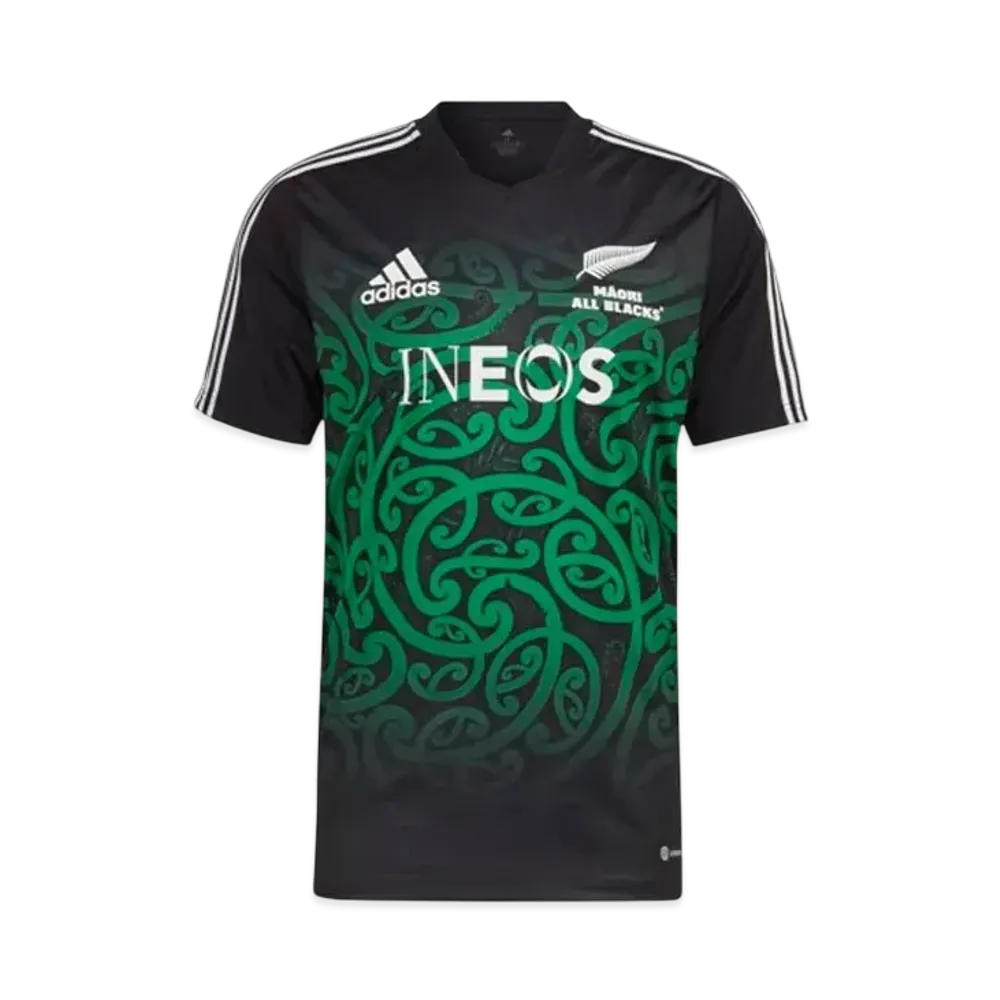 adidas Maori All Blacks Rugby Performance T-Shirt "Black/Team Green"