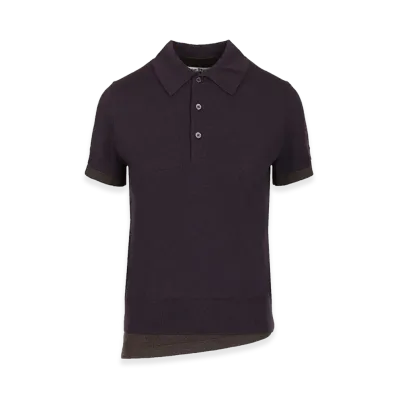 Acne Studios Women's Layered Wool Polo Shirt "Violet"