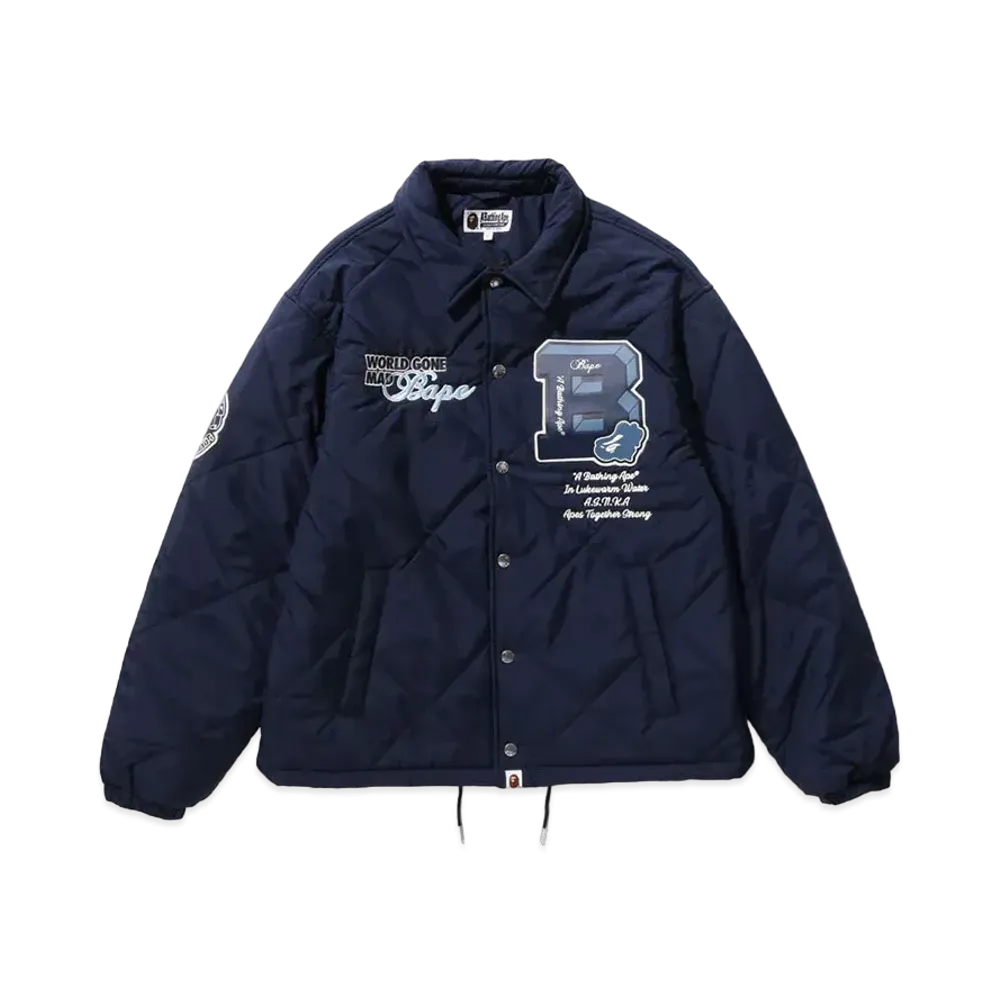 A BATHING APE Bape Patch Coach Jacket "Navy"