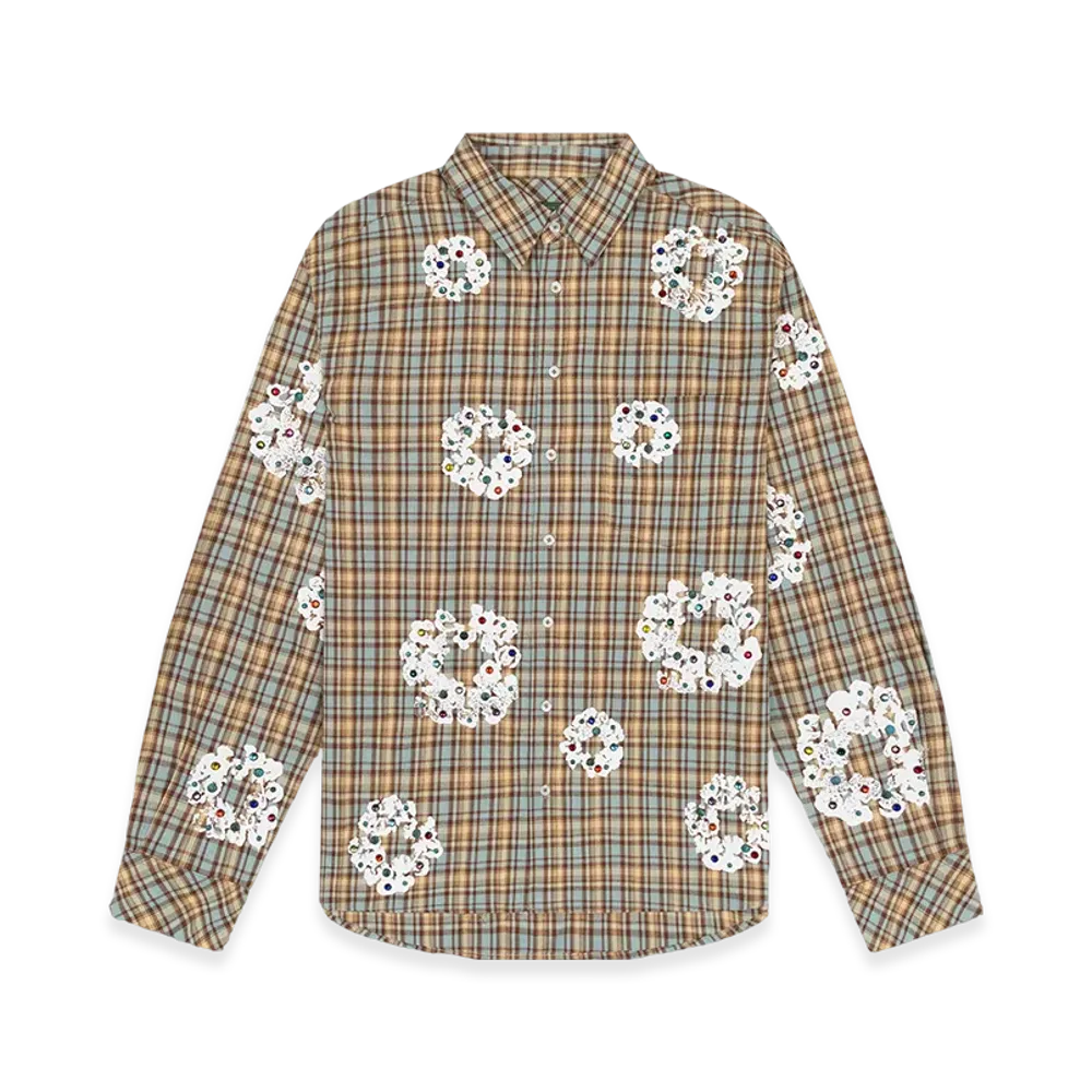 DENIM TEARS Cotton Wreath Western Button Up "Brown"