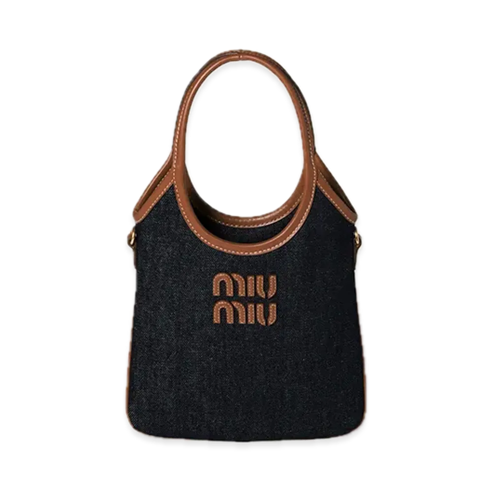 MIU MIU Ivy Denim Handbag "Blue/Brown"