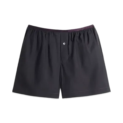 LEMAIRE Women's Washed Cotton Silk Boxer Shorts "Squid Ink"