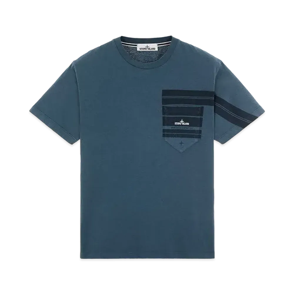 Stone Island 24679 COTTON JERSEY 'MOSAIC TWO' PRINT_SLIM FIT "Teal"