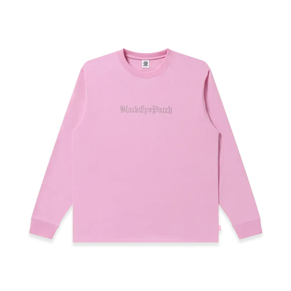 BlackEyePatch Rhinestoned OE Logo L/S Tee "Pink"
