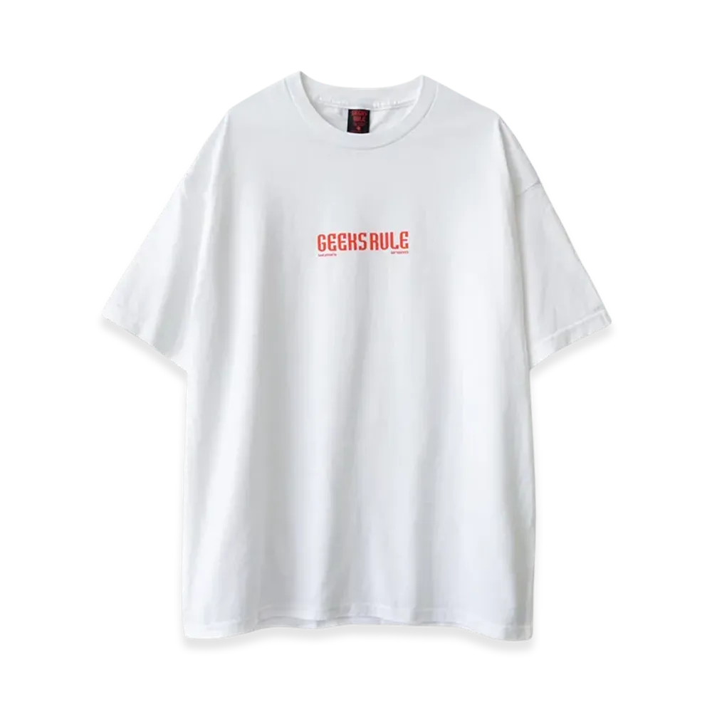 Geeks Rule x SUNSHINE+CLOUD Hand Printed by 360° Graphics T-Shirt "White"
