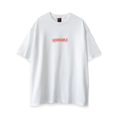 Geeks Rule x SUNSHINE+CLOUD Hand Printed by 360° Graphics T-Shirt "White"