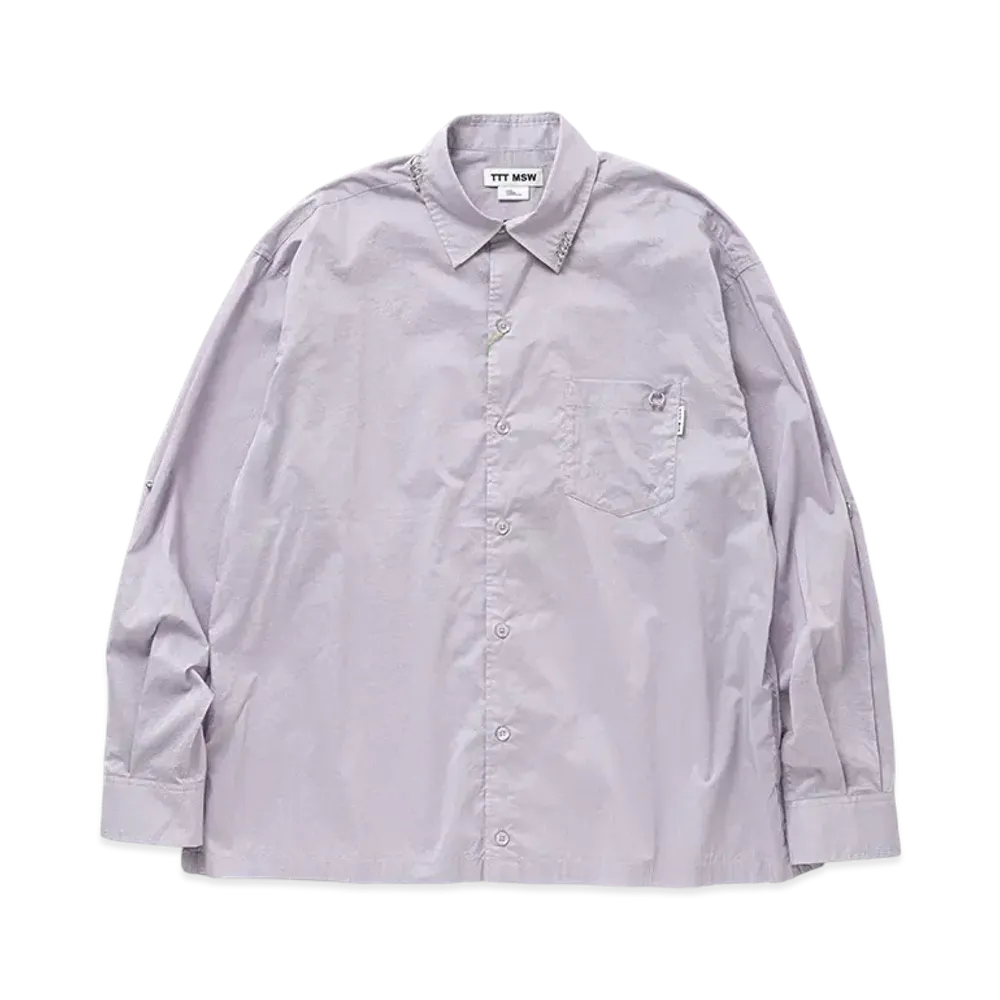 TTT MSW Regular collar shirt w/pierce "Purple"
