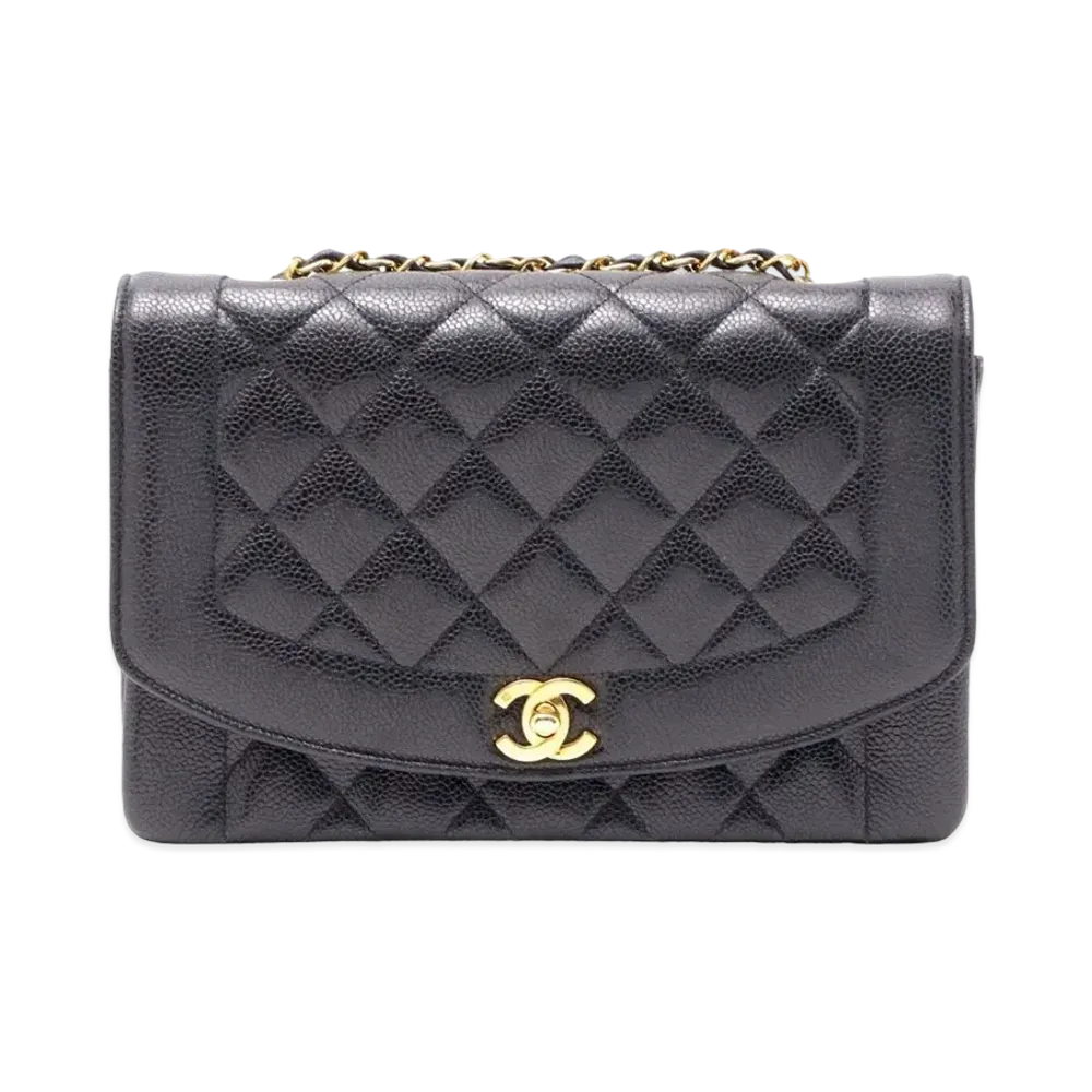 CHANEL Caviar Skin Matelasse Diana "Black"