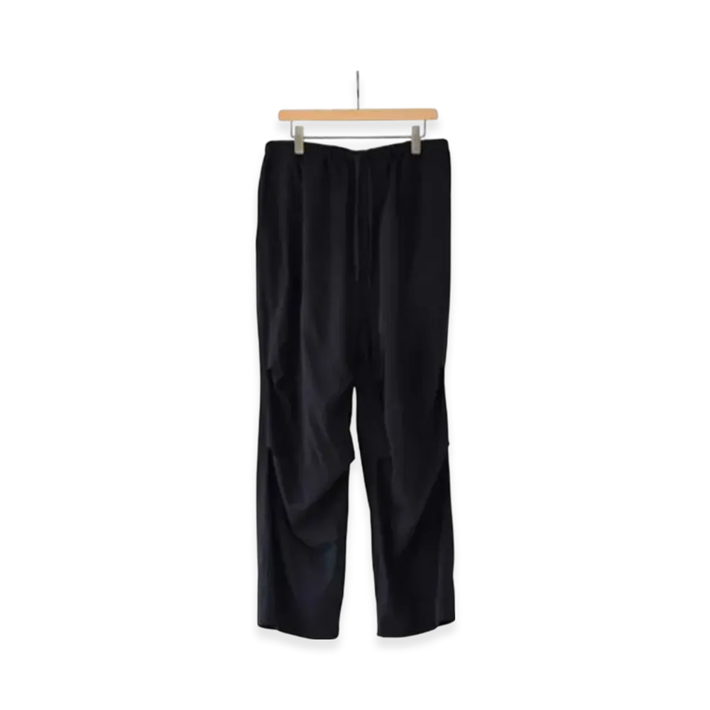 COMOLI Wool Knee Tuck Pants "Navy"