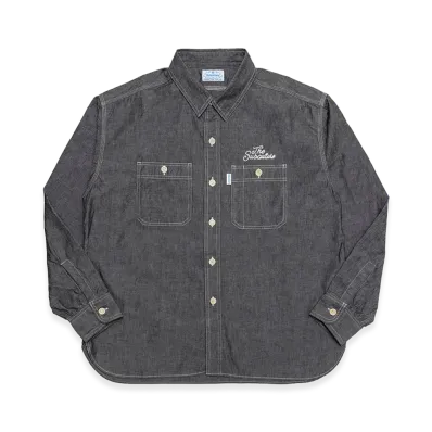 SubCulture Chambray Shirt "Black/Ivory Embroidery"