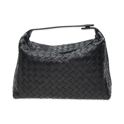 Bottega Veneta Lambskin Hand Bag "Black"