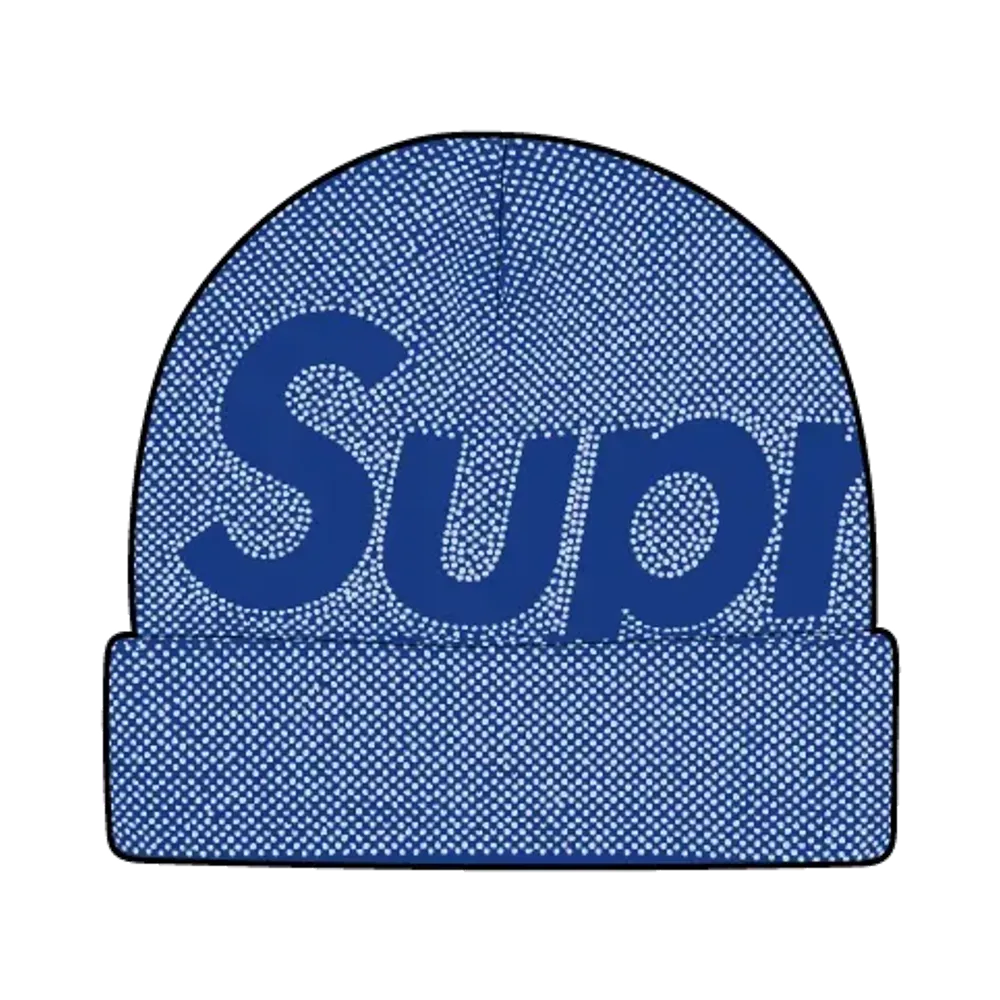 Supreme Studded Knockout Big Logo Beanie "Blue"