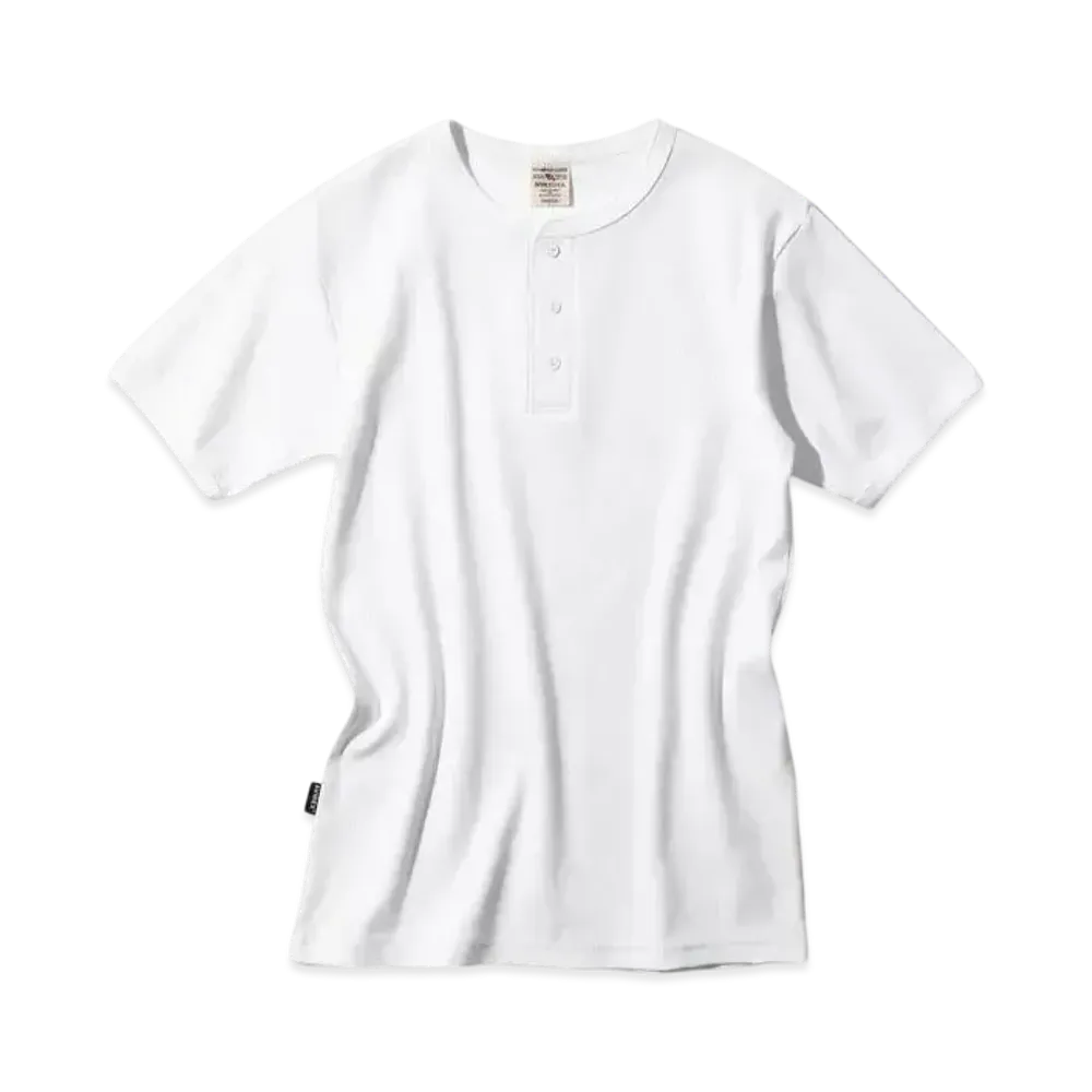 AVIREX Daily Wear Rib Henley Neck S/S T-Shirt "White"