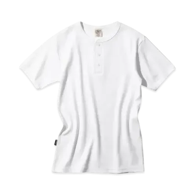 AVIREX Daily Wear Rib Henley Neck S/S T-Shirt "White"