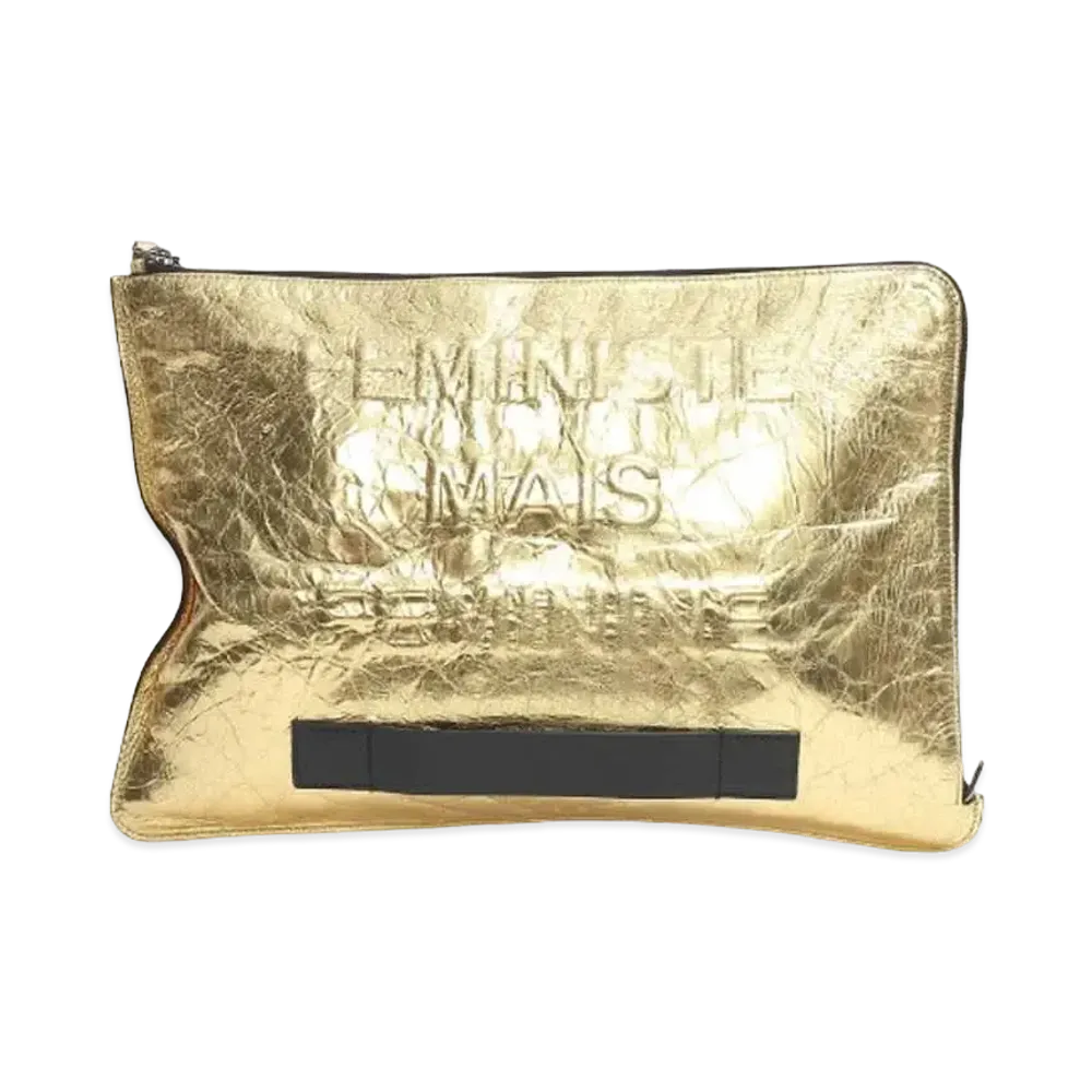 CHANEL VOTEZ COCO Clutch Bag Patent Vintage Calf "Gold"