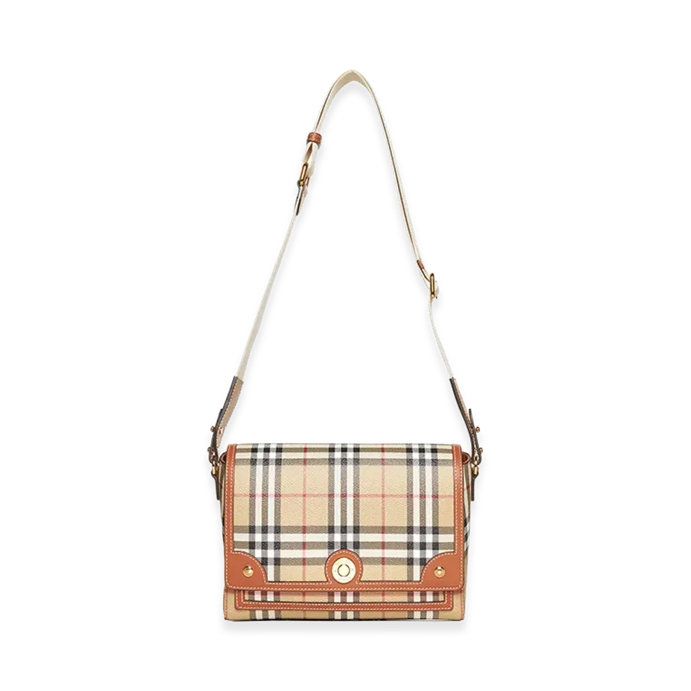 Burberry Women's Embroidered Fabric Note Crossbody Bag "Beige"
