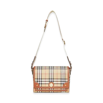 Burberry Women's Embroidered Fabric Note Crossbody Bag "Beige"