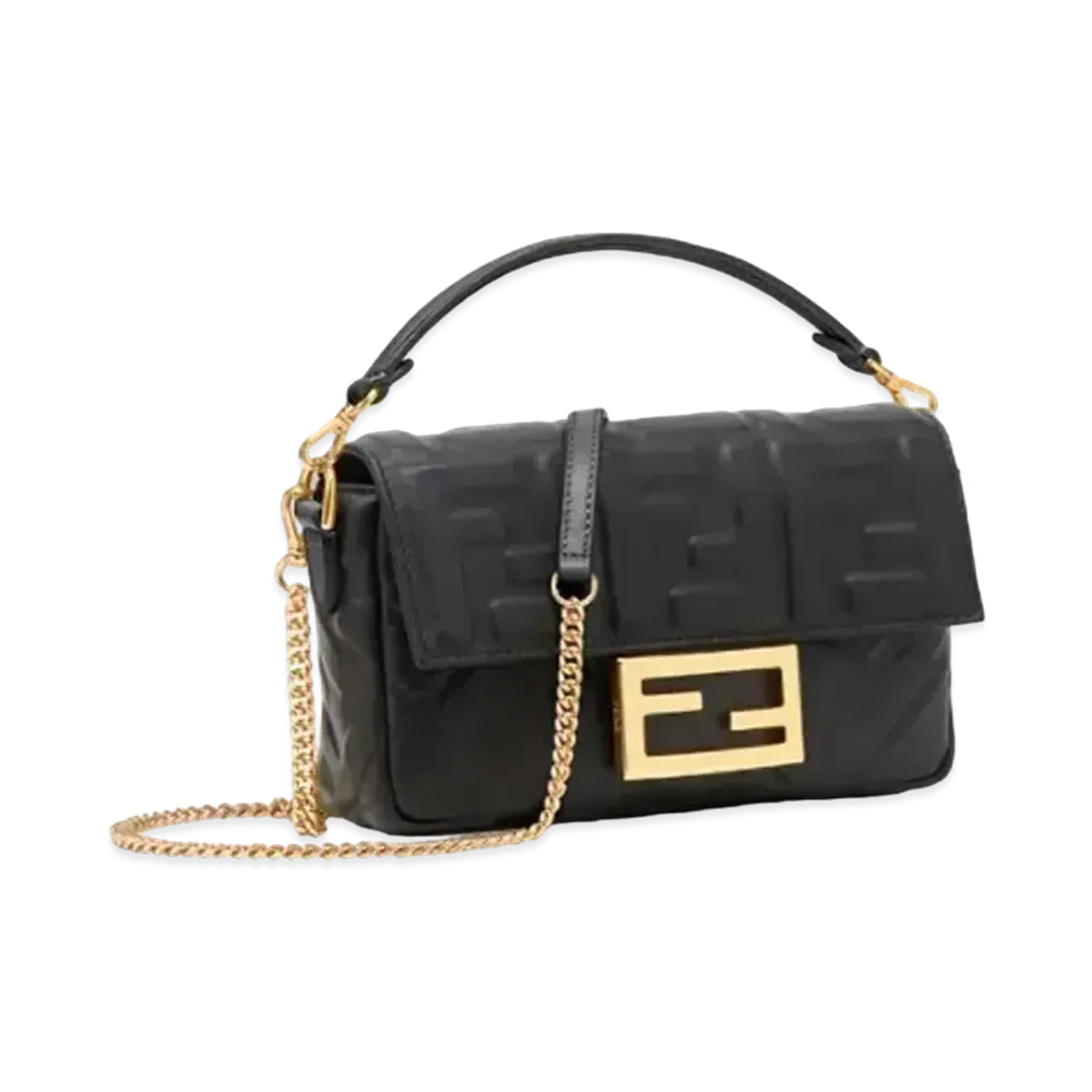 FENDI Baguette Leather Bag "Black"