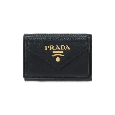 PRADA Vitello Grain Wallet "Black"
