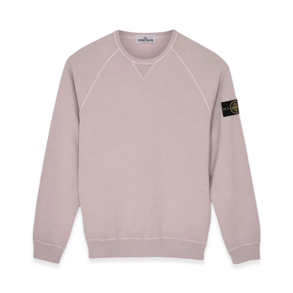 Stone Island 66360 Garment Dyed Malfile Fleece Crewneck Sweatshirt - 22SS "Rose Quartz"