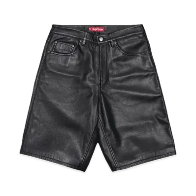 Supreme Baggy Leather Short "Black" (24SS)